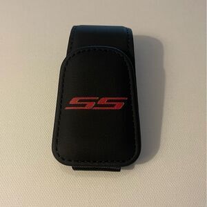 SS Super Sport Sunglass Holder for Car with Logo in Black PU Leather NWT